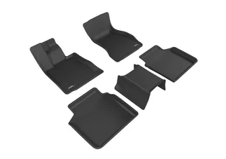 3D MAXpider Kagu 1st & 2nd Row Floormats For 16-20 BMW 7 Series - Black